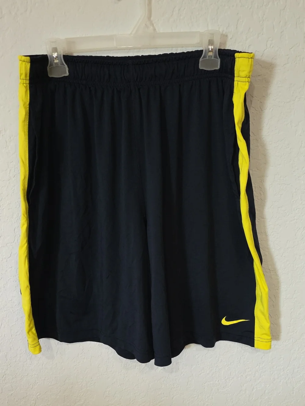 Nike Black Athletic Shorts with Yellow Trim Size XXL